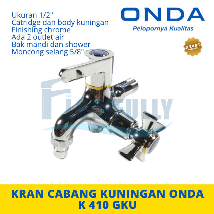 Jual K 410 GKU ONDA Kran Shower Kuningan Air Cabang Double Mixer ...