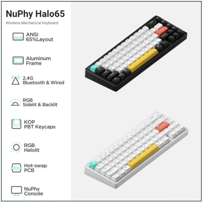 Jual Best Seller Nuphy Halo65 Wireless Mechanical Keyboard | Shopee ...