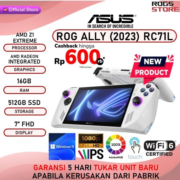 Jual Asus Rog Ally Rc71l Amd Ryzen Z1 Extreme Windows 11 Gaming Console Shopee Indonesia 2339