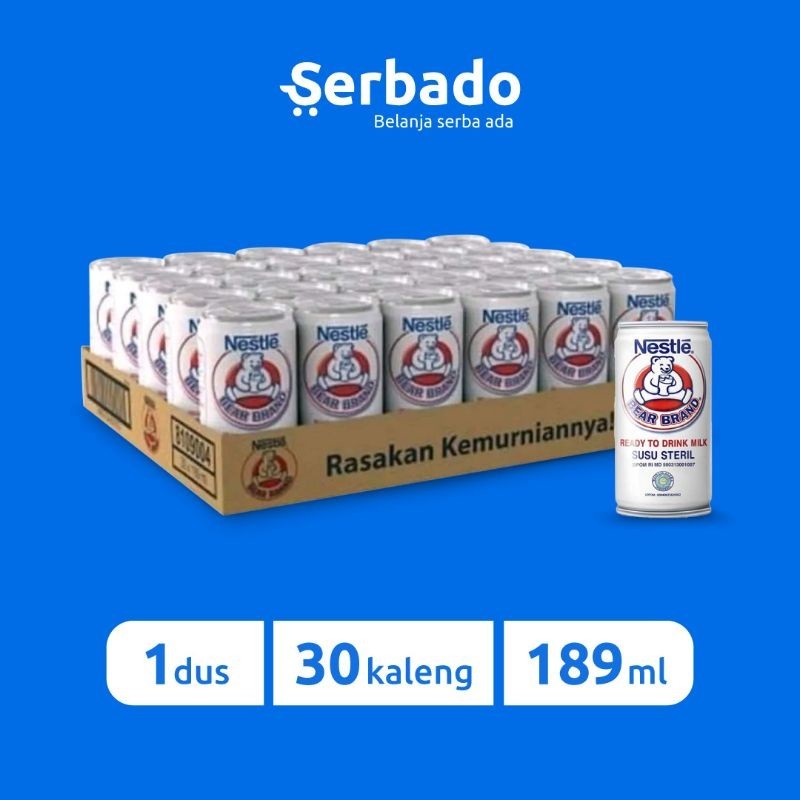 Jual Bear Brand Susu Kaleng Susu Beruang Susu Steril 189ml 1 Dus (Isi ...