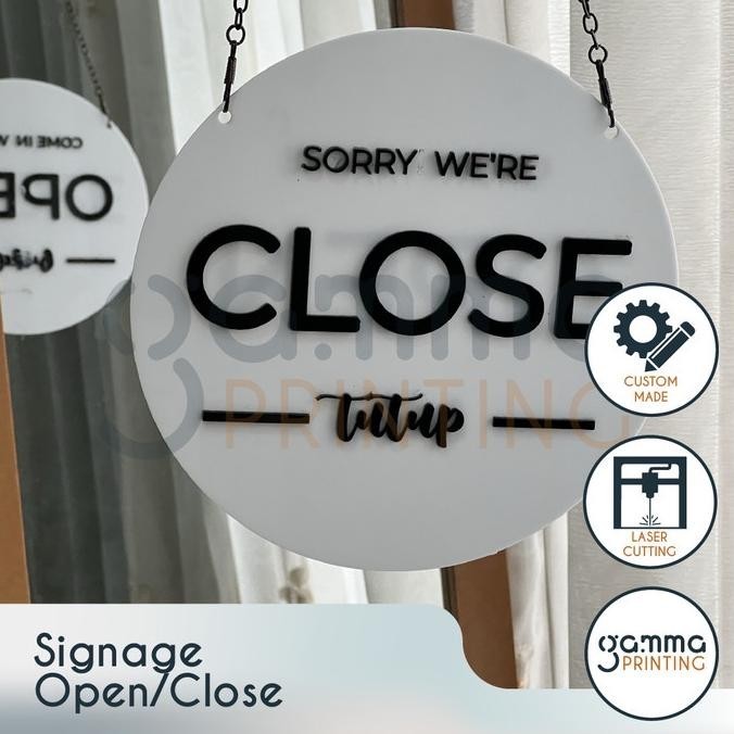 Jual ACRYLIC SIGNAGE OPEN CLOSE / PAPAN AKRILIK TIMBUL BUKA TUTUP SIGN ...