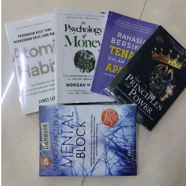 Jual Paket 5 Buku Motivasi Atomic Habits The Psychology Of Money