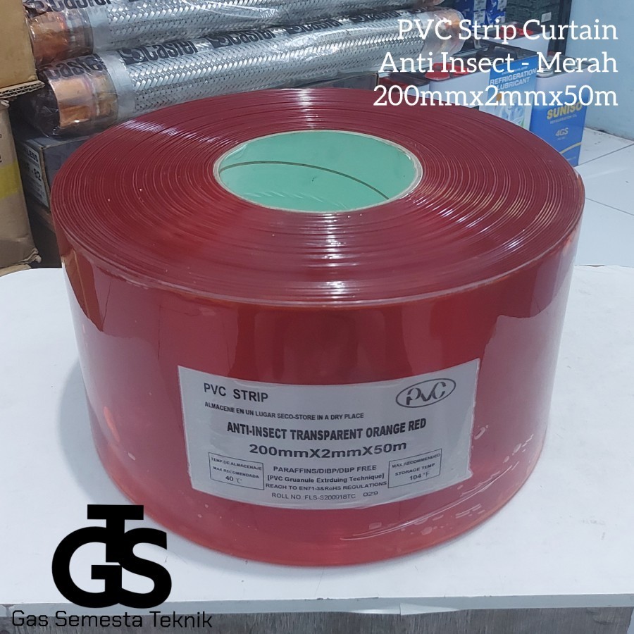 Jual TIRAI PLASTIK PVC STRIP CURTAIN 200mm x 2mm x 50m - MERAH | Shopee ...