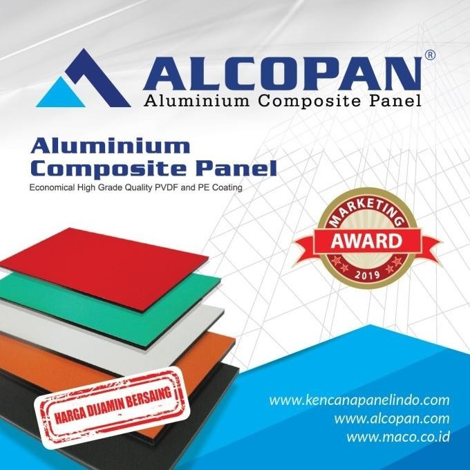 Jual ACP aluminium composite panel Alcopan Champagne Silver PE 4mm ...