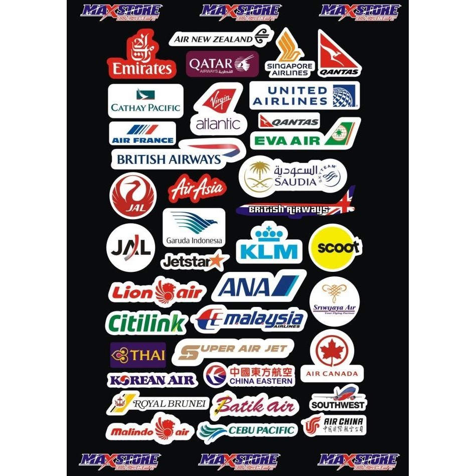 Jual sticker koper airlines series / sticker rimowa / sticker koper ...