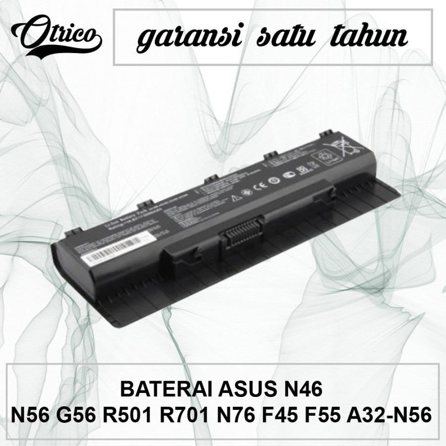 Replacement A32-N56 Laptop Battery For ASUS N46, N56 Series – 5200mAh, 10.8V Li-Ion