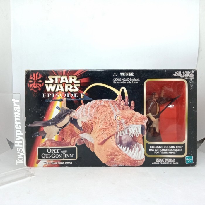 Jual ori star wars opee and qui gon jinn with snapping jaws hasbro ...