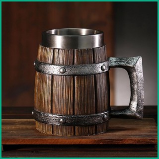 Jual Viking Beer Mug 600ml Wooden Beer Tankard Cup untuk Pria Viking ...