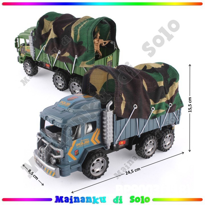 Jual Mainanku Mainan Anak Truk Tentara Dump Terpal Friction Dan Figure ...