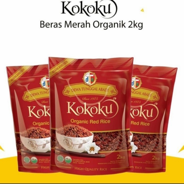 Jual Kokoku Organic Red Rice Beras Merah 2Kg | Shopee Indonesia