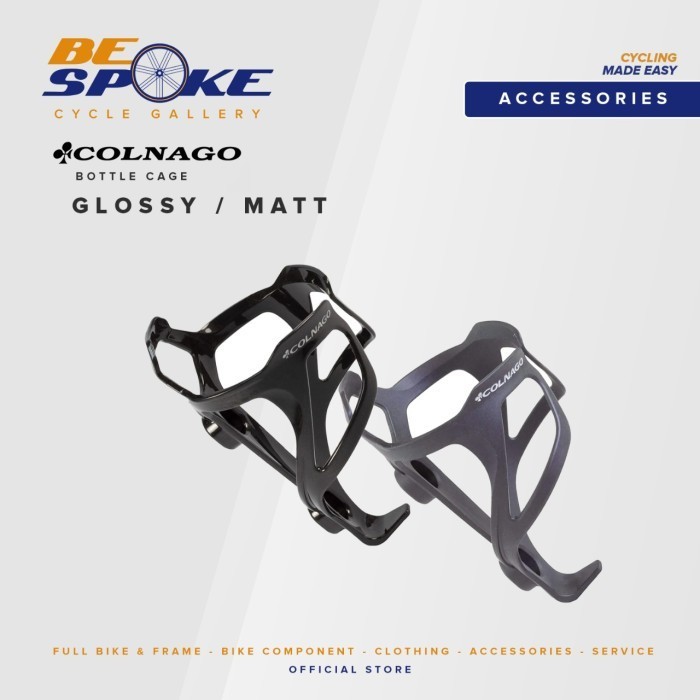 Cage à Bidon Colnago BC02 Carbone Noir Brillant - Pour Vélo De Route, Logo Argenté
