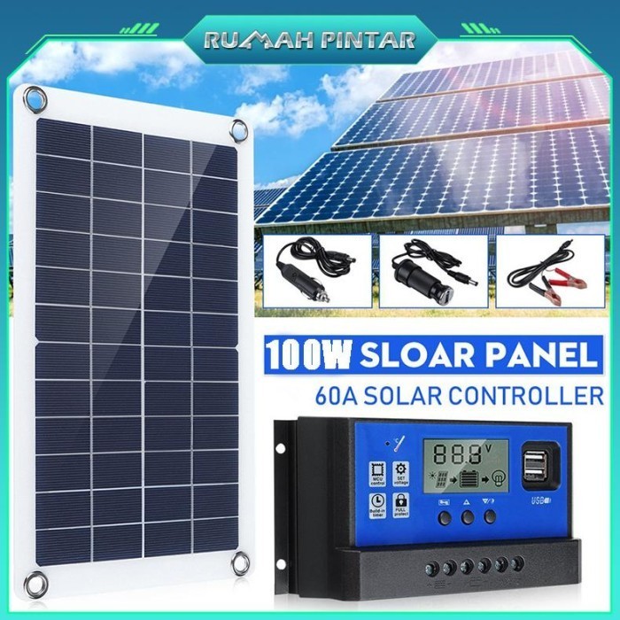 Jual 60W/100W SOLAR PANEL PANEL SURYA PEMBANGKIT LISTRIK TENAGA SURYA ...