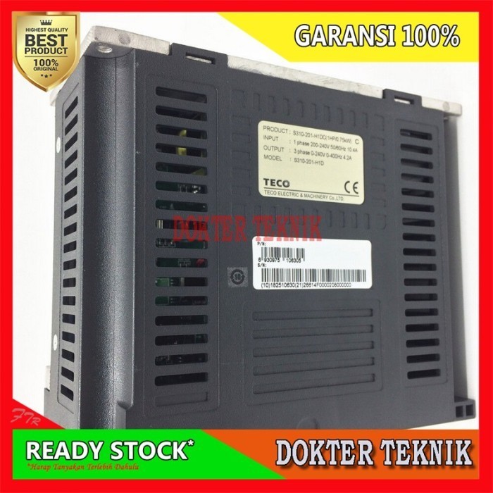 Jual S310-201-H1D TECO Servo Motor Driver Inverter 1HP 750W 1 Phase 200 ...