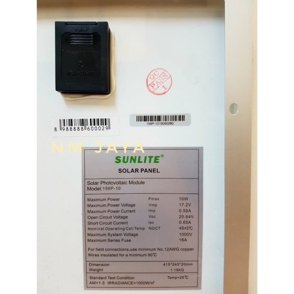 Jual Paket Hemat Solar Panel 10Wp 10 W Termasuk Solar Controller 10A ...