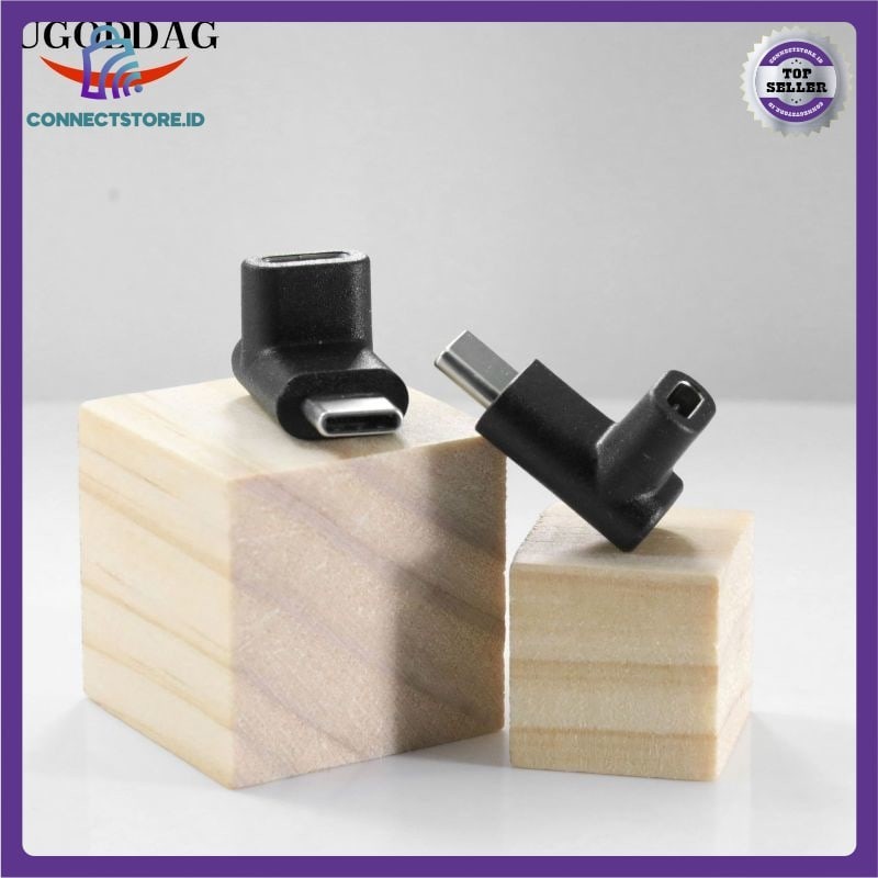 Jual Type C Female Male Adapter Turning Head 90 Degrees Ugd 1 Black ...