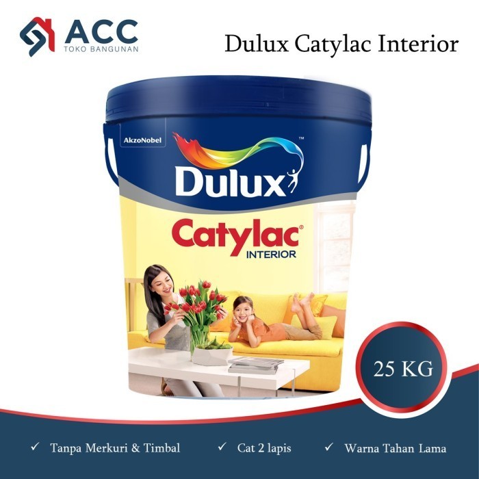 Jual Cat Tembok Dulux Catylac Interior Warna Putih 25Kg | Shopee Indonesia