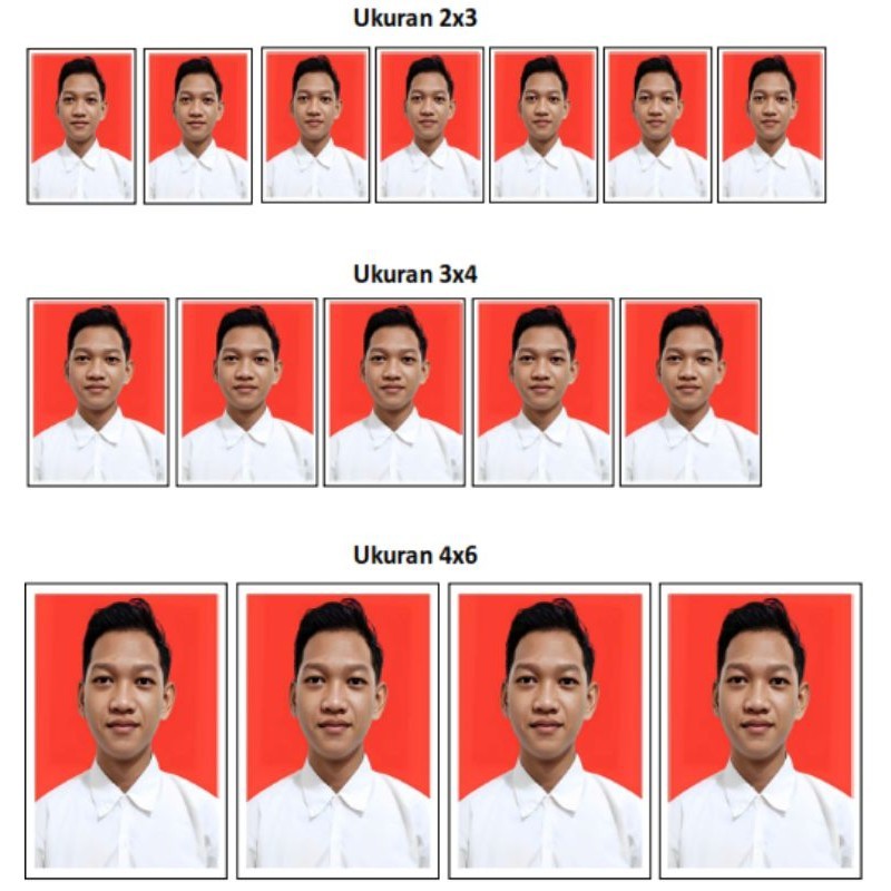 Jual Pas Foto ukuran 2x3, 3x4, 4x6 | Shopee Indonesia