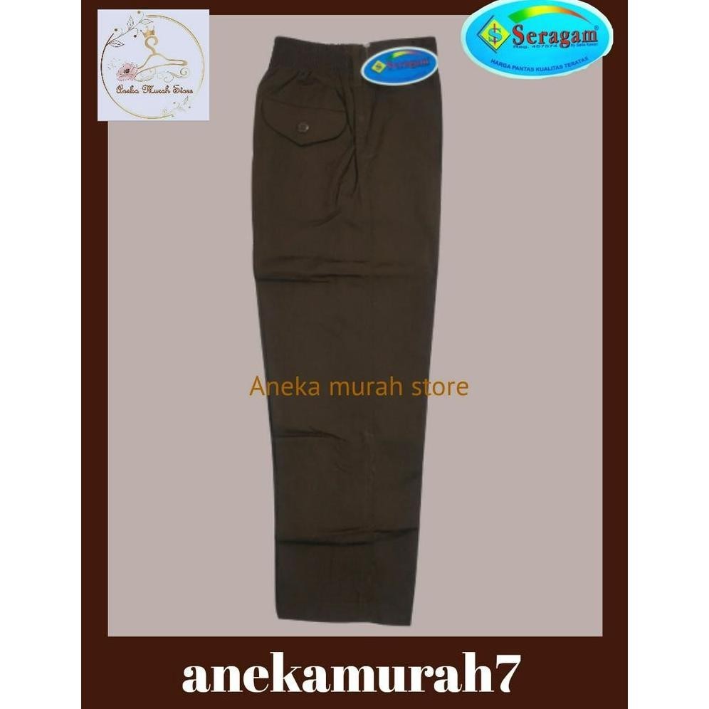 Jual hj-43 Celana Panjang Pinggang Karet SD Merah, Putih, Coklat, Hitam ...