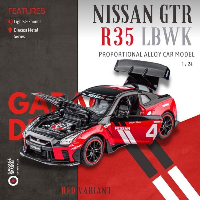 Jual Diecast Miniatur Mobil Nissan Gtr R35 Lbwk 1:24 - Liberty Walk 1/ ...