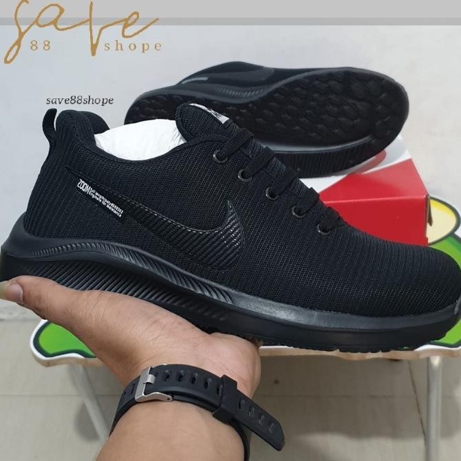 Jual lij-56 SEPATU SNEAKERS KETS SEKOLAH OLAHRAGA HITAM POLOS FULL ...