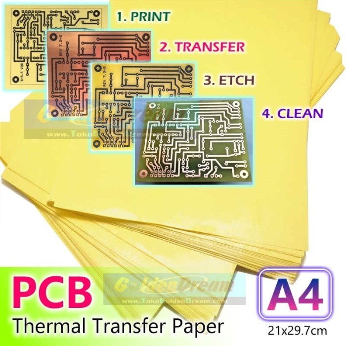 Jual Kertas Transfer Pcb A4 Kuning Jalur Papan Heat Thermal Print Toner ...