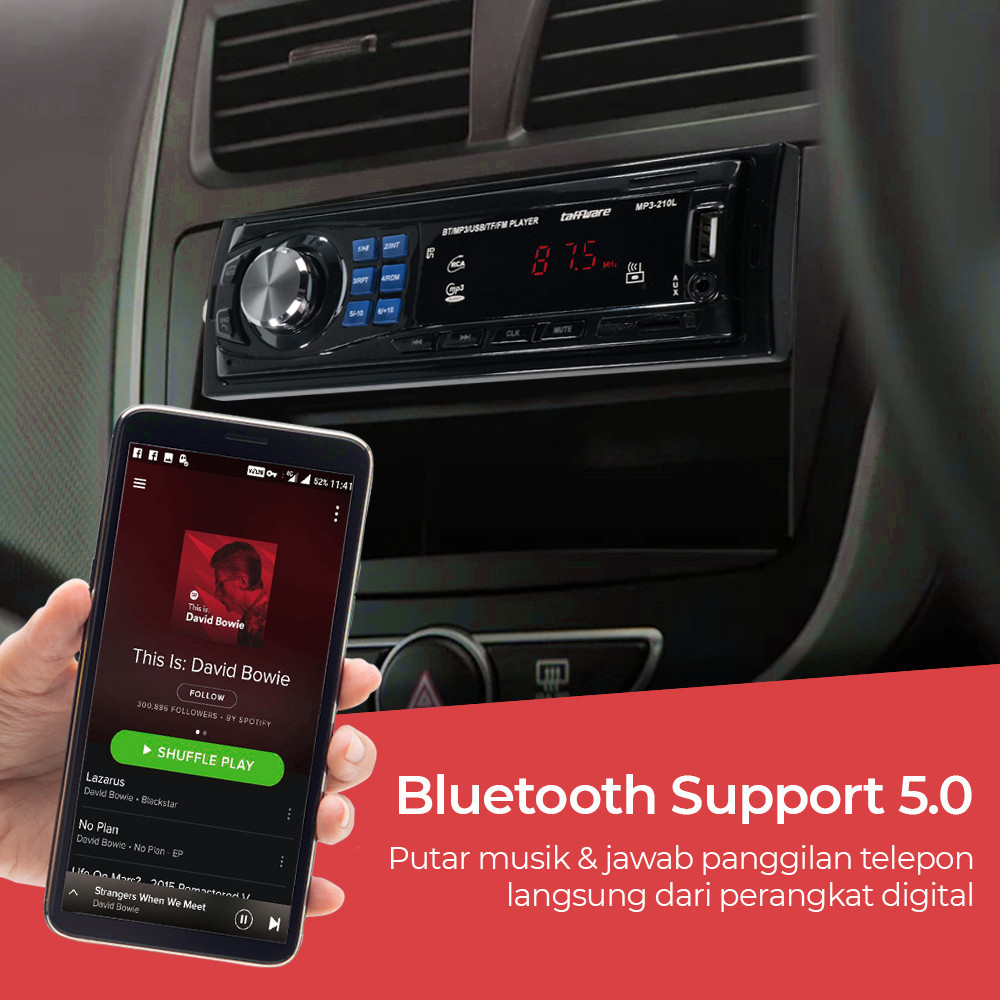 Jual Taffware Tape Mobil Audio Mp3 Player Bluetooth Wireless 12 Pin ...