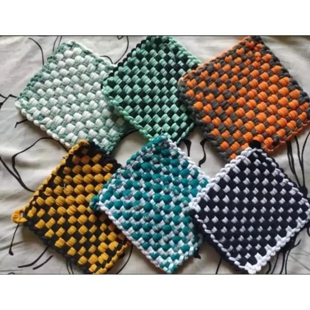 Jual Bisa COD Cempal Anti Panas Anyaman Anyam Rajut Tebal Kotak Tenun ...