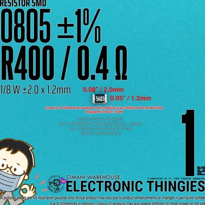 Jual Baru (20) R400 RESISTOR 0805 1/8W 1% 0.4 R4 OHM thingie43 dijamin ...