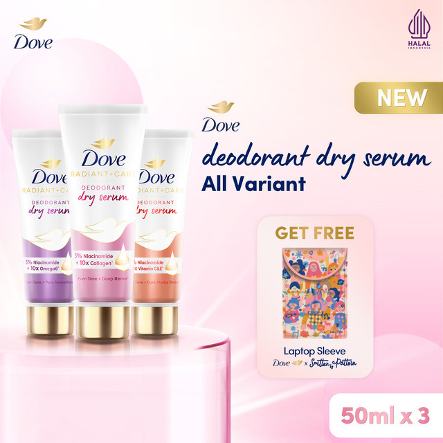 Jual Buy 3 Dove Deo Dry Serum All Variant Get Laptop Sleeve | Shopee ...