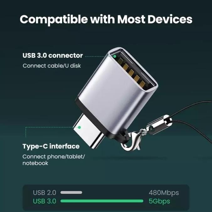 Jual Ugreen Converter Type C Male to USB 3.0 Female OTG Adapter ...