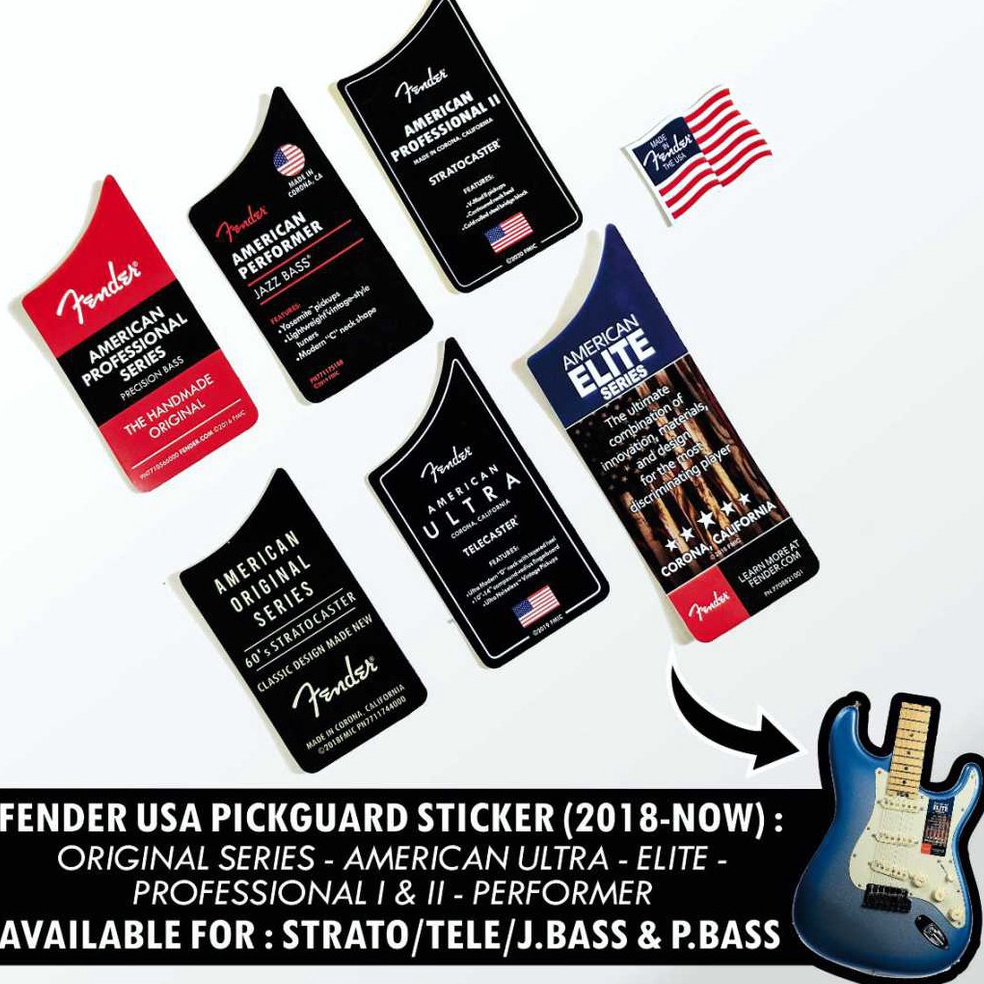 Jual TOP SALE Fender USA Sticker Pickguard Gitar dan Bass Set Stiker ...