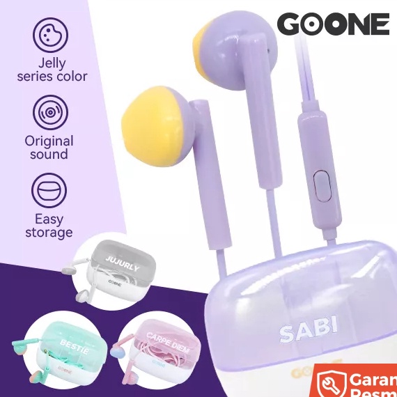 Jual STOK TERBARU GOONE Headset Macaron Kotak Kabel 3.5mm In-ear ...