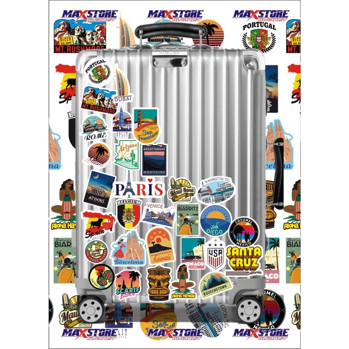 Jual stiker koper / luggage sticker /stiker negara /stiker rimowa ...