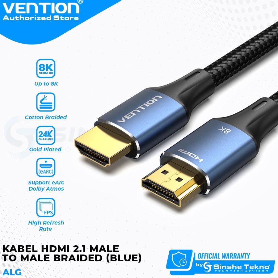 Jual Terkini Vention Kabel HDMI 2.1 Male to Male Braided 8K 4k 2K 1080P ...