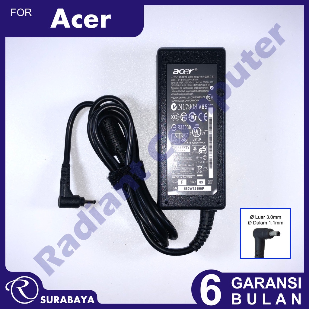 Acer Aspire 1830 TimelineX AC19V65U Notebook Adapter - United