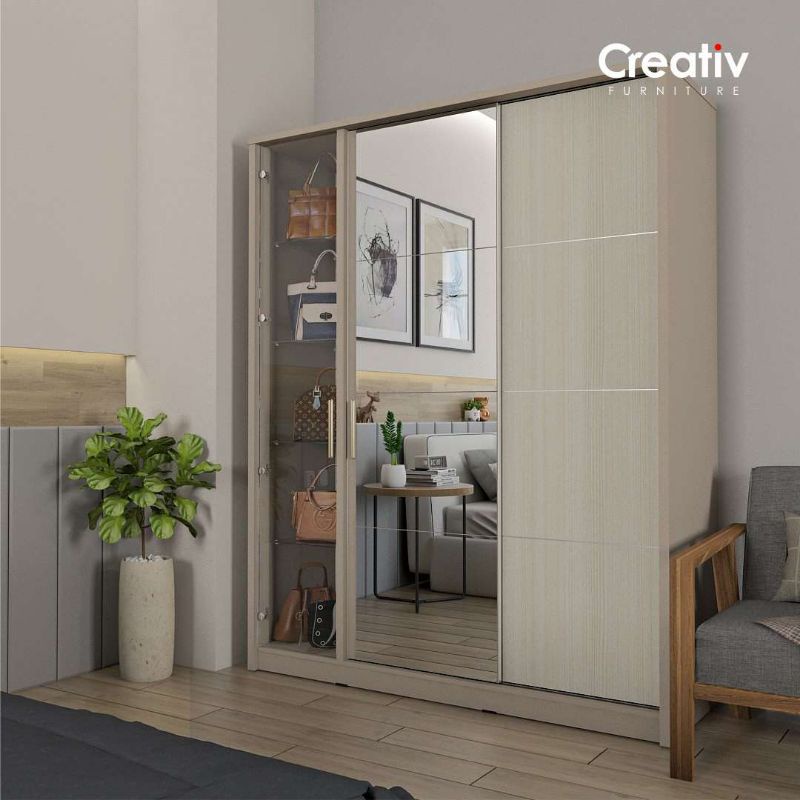 Jual Lemari Pakaian 2 Pintu Sliding Lemari Baju 2 Pintu Sliding