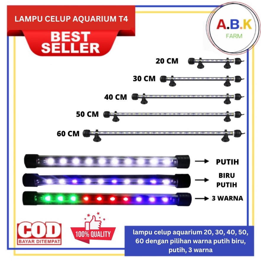 Jual Produk Premium Lampu Led Celup Aquarium Aquascape Akuarium Ukuran Warna