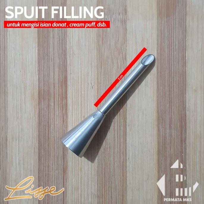 Jual \\\\\] Spuit Filling Stainless Tebal / Piping Tip Filling Donat ...