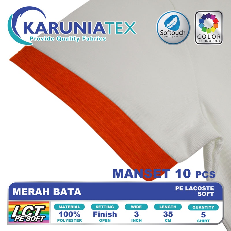 Jual Kerah dan Manset Kaos Polo PE | Merah Bata | Karunia Textile ...
