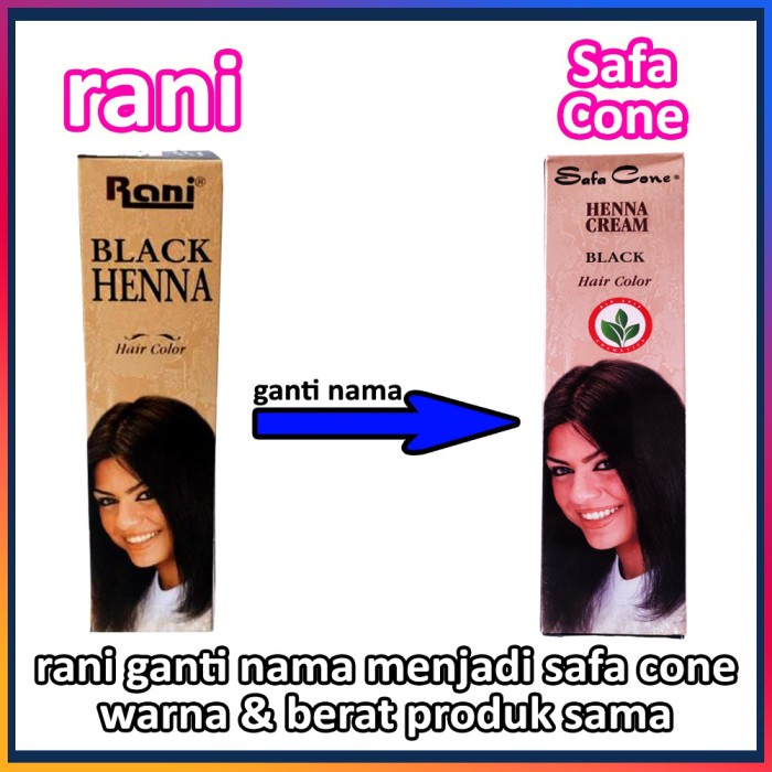 Jual Rani Henna Cream Black Atau Hair Color Cream Henna Brand Rani ...
