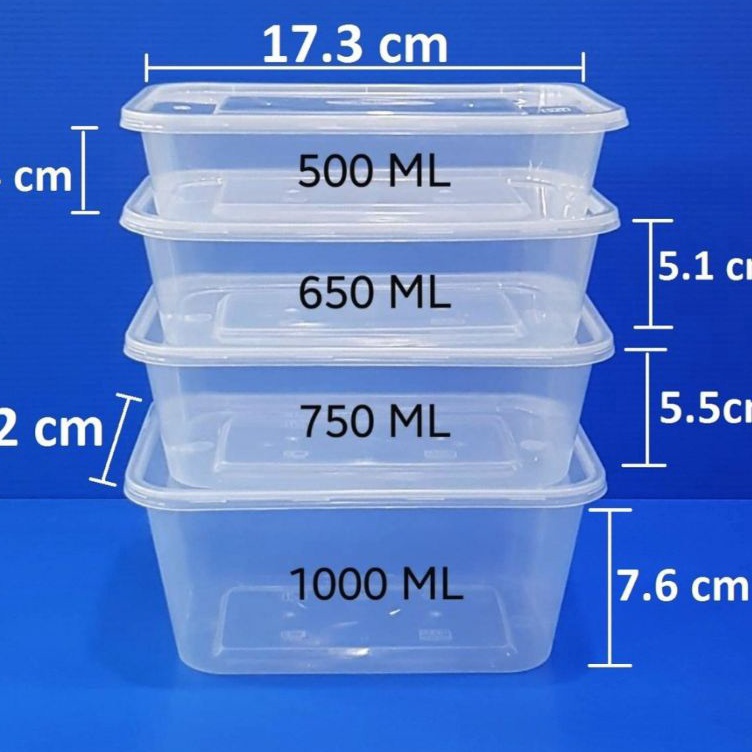 Jual Om 25set Thinwall Food Container 500ml 650ml 750ml 1000ml