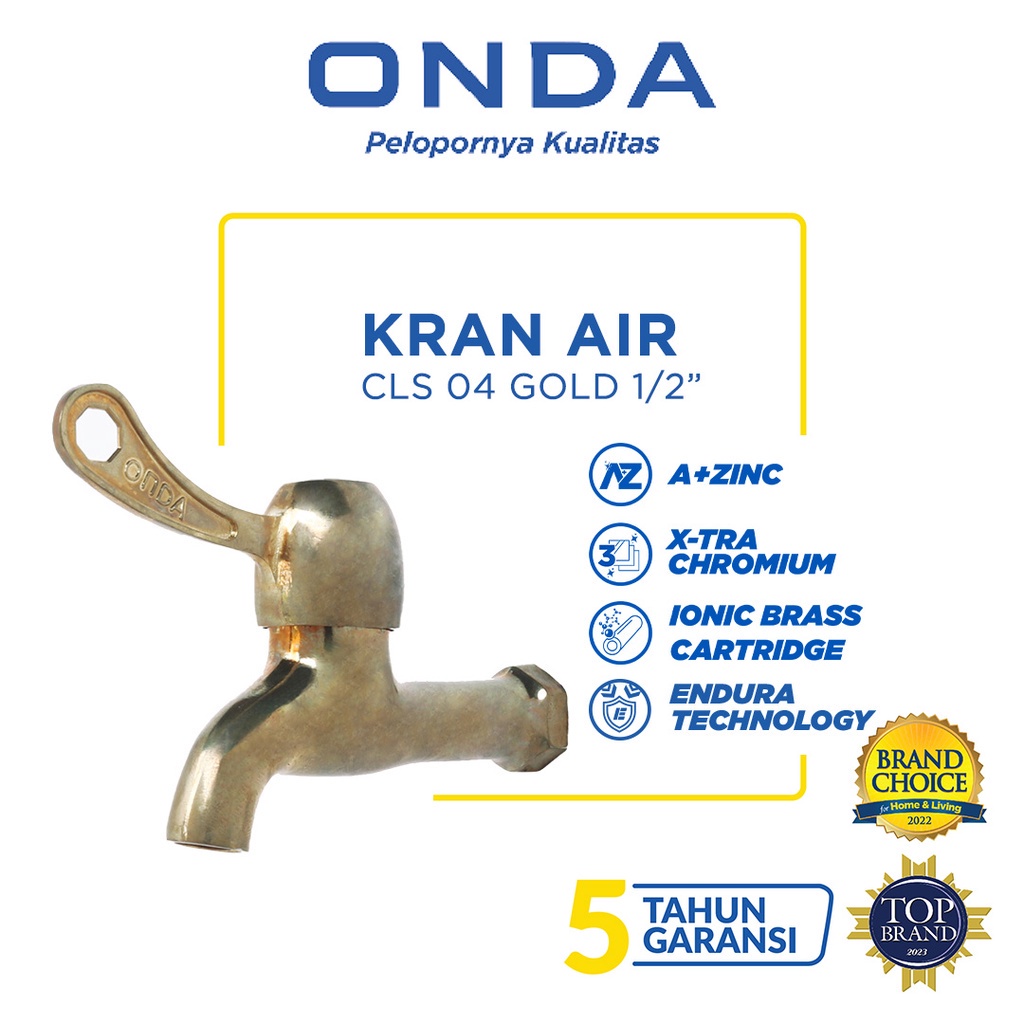 Jual ONDA Kran Air Tembok / Taman CLS 04 GOLD 1/2" | Shopee Indonesia