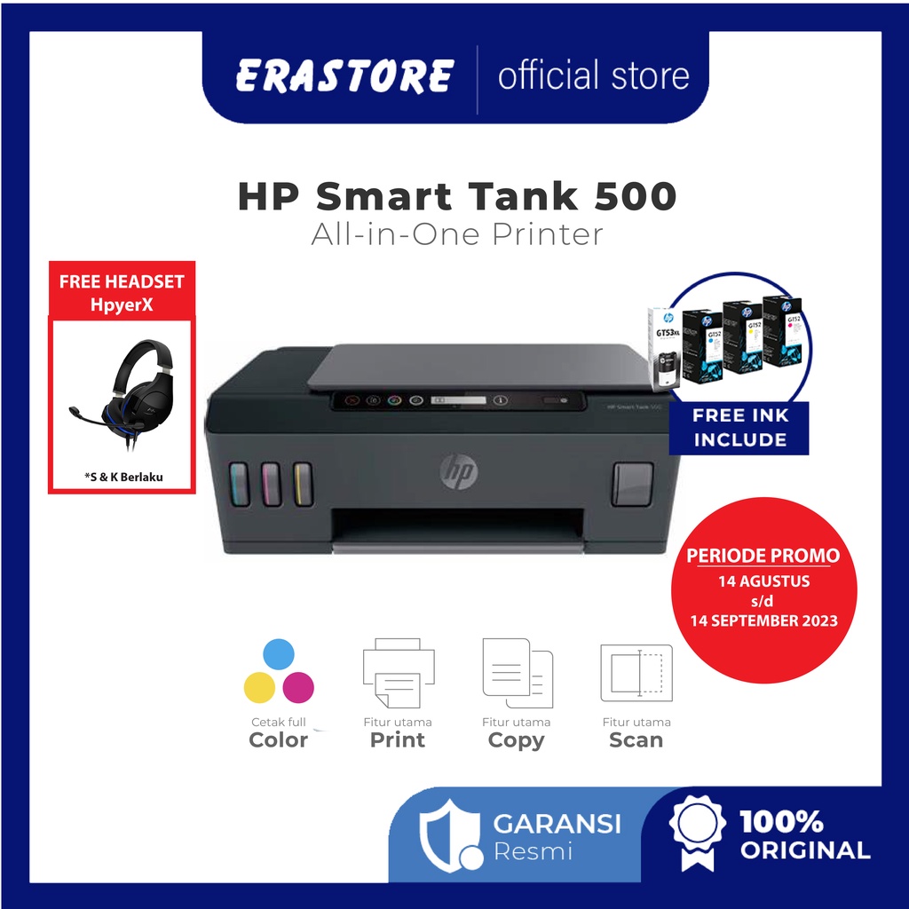 Jual HP Smart Tank 500 AllinOne Printer (4SR29A) Shopee Indonesia