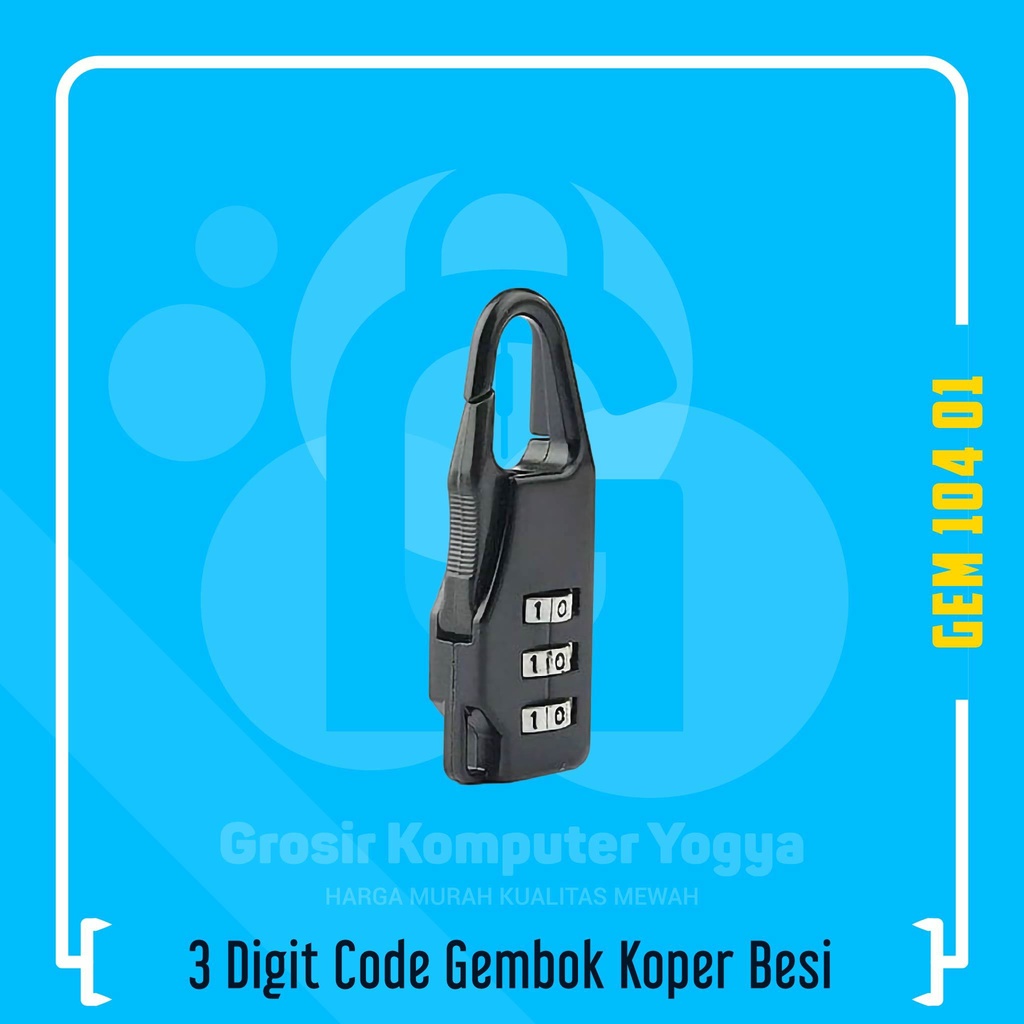 Jual 3 Digit Code Password Zipper Luggage Lock Gembok Koper Besi ...