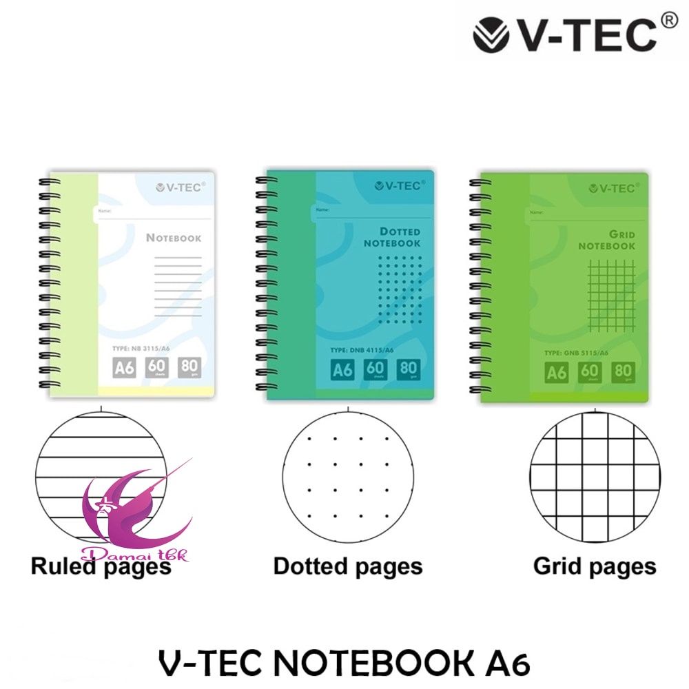 Jual NOTEBOOK A5/A6 GRID DOTTED RULERS V-Tec | Shopee Indonesia