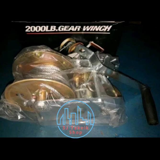 Jual Katrol Kerekan Manual 2 Arah / Wire Rope / Gear Winch +/- 1 Ton ...