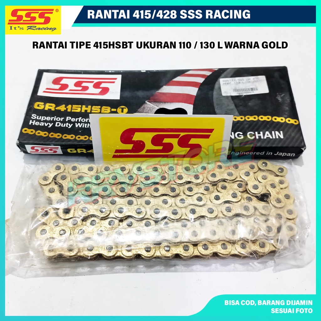 Jual Rantai Motor SSS Racing 415/428 Tipe HSB/HSBT Ukuran 110/130/140 L ...