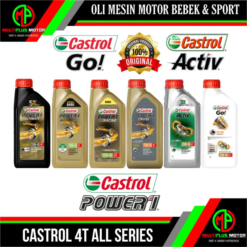 Jual Oli Mesin Motor Bebek & Sport 4T CASTROL GO ACTIV POWER1 ULTIMATE ...