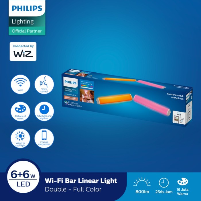 Jual Philips Smart Wi-Fi Bar Linear Dual 6+6W Tunable Color RGB ...