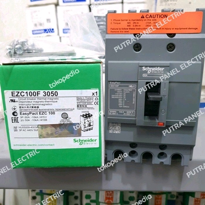 Jual MCCB BREKER EZC100F 3P 15A 20A 25A 30A 40A 50A 60A SCHNEIDER ...